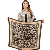 70x70 Leopard Braun Seidentuch Bandana NN12